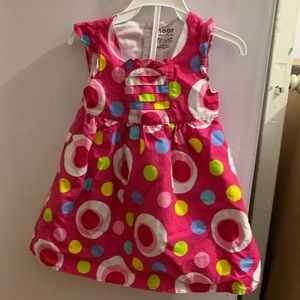 Cute pink dress with colored polka dots size 24M
